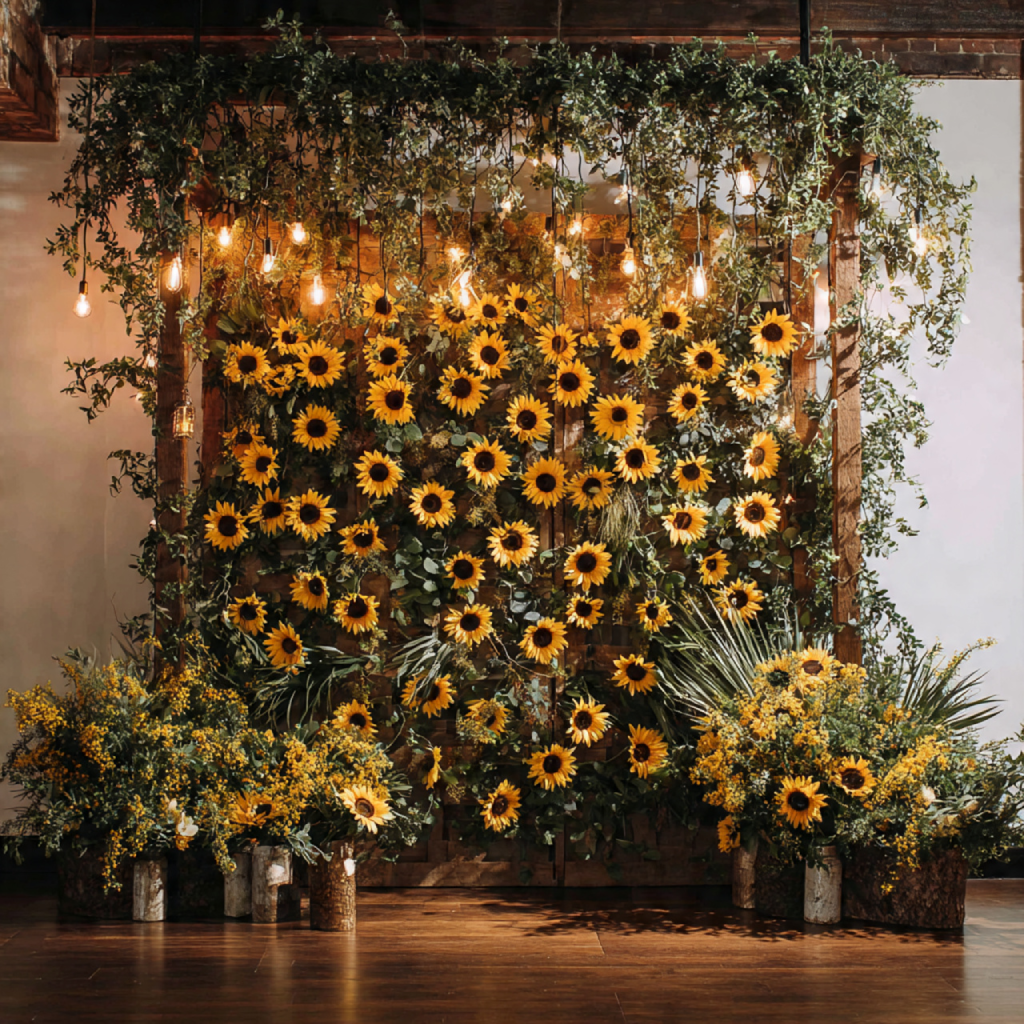 Sunflower Wedding Ideas Photo Backdrops