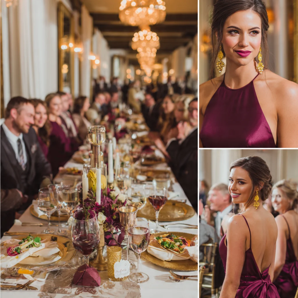20 Elegant Fall Wedding Colors That Capture Autumn’s Charm 20 Mulberry and Gold Royalty