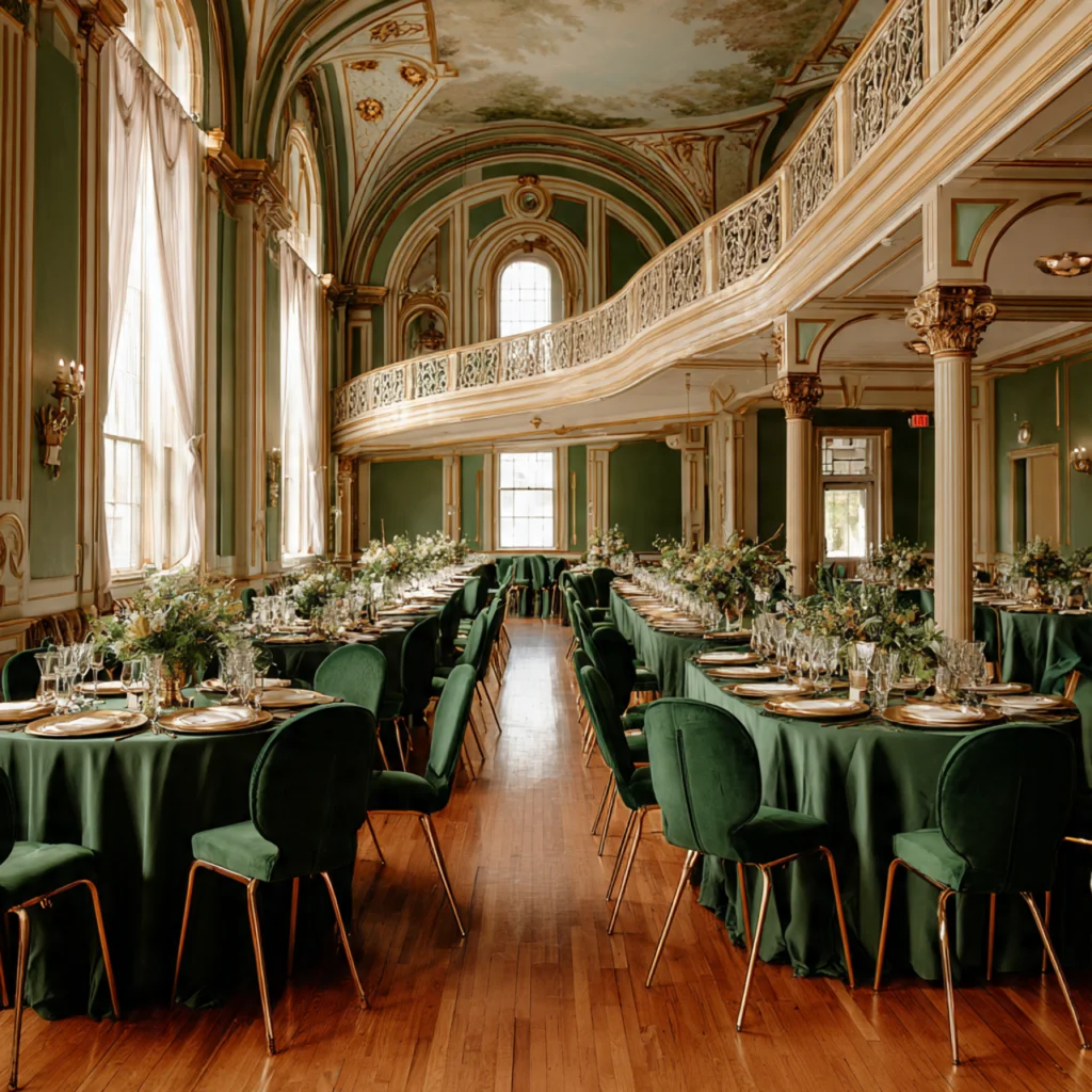 25 Green Gold Wedding Ideas for a Luxurious and Natural Celebration 2 The Venue for a Green Gold Wedding