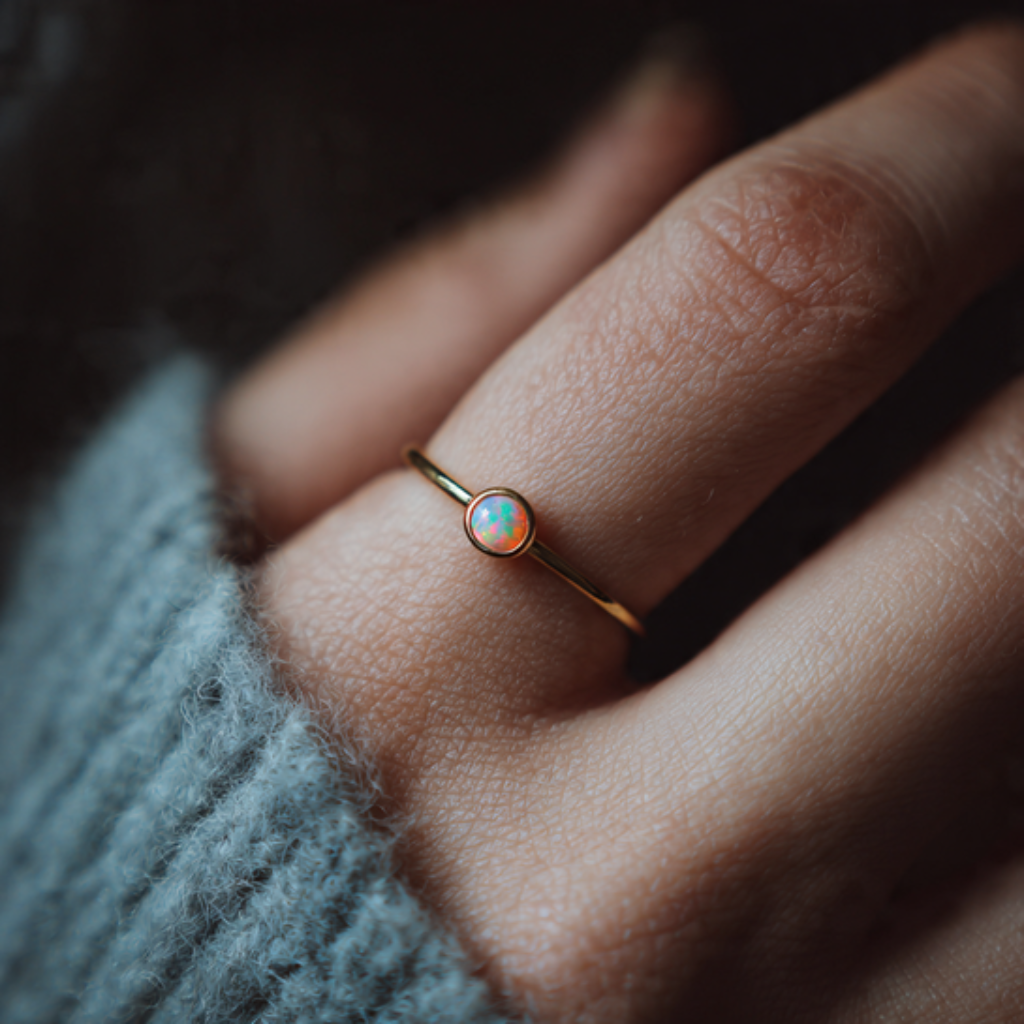 Thin Bezel Bands with Delicate Gems