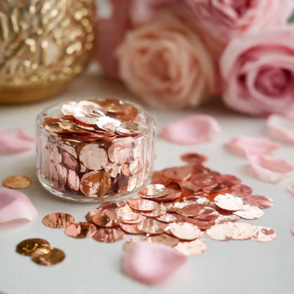 Use Metallic Confetti or Petals