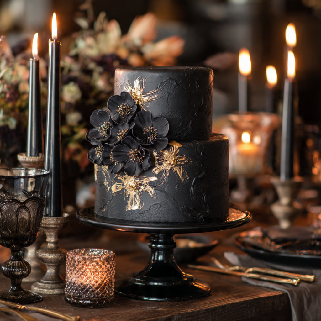 Wedding Cake in Edible Black Art