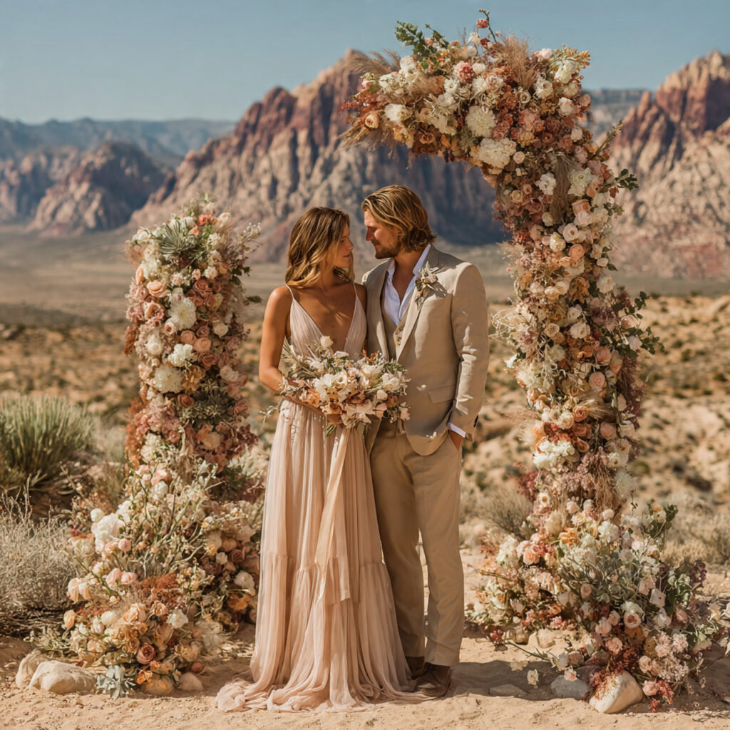 20 Dreamy Outdoor Wedding Ideas for Every Season & Style 9 minimalist desert wedding among red rock canyons
