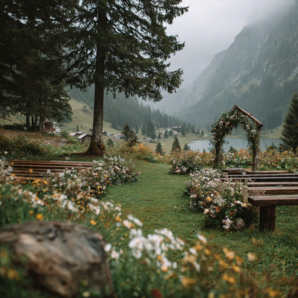 20 Dreamy Outdoor Wedding Ideas for Every Season & Style 4 outdoor mountain wedding ceremony on a meadow