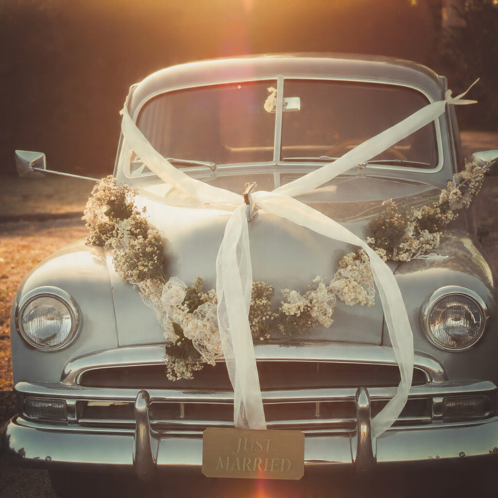 retro car with small floral clusters lace