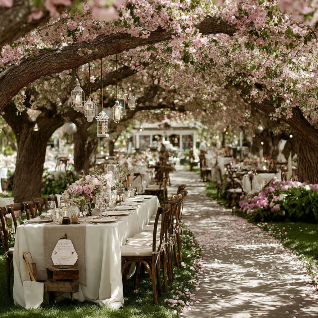 20 Dreamy Outdoor Wedding Ideas for Every Season & Style 16 spring orchard wedding under blooming apple trees