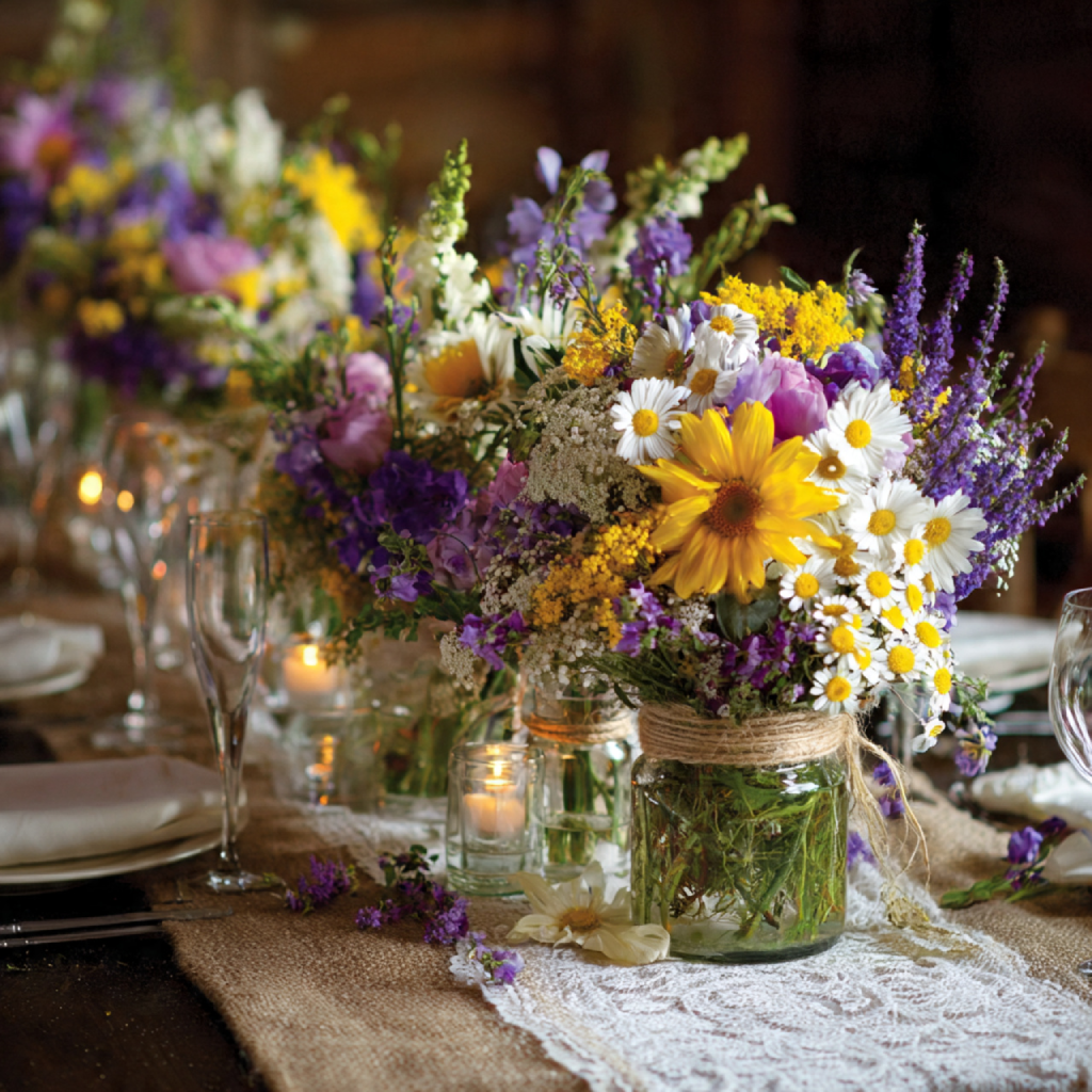 Adorn Tables with Wildflower Centerpieces