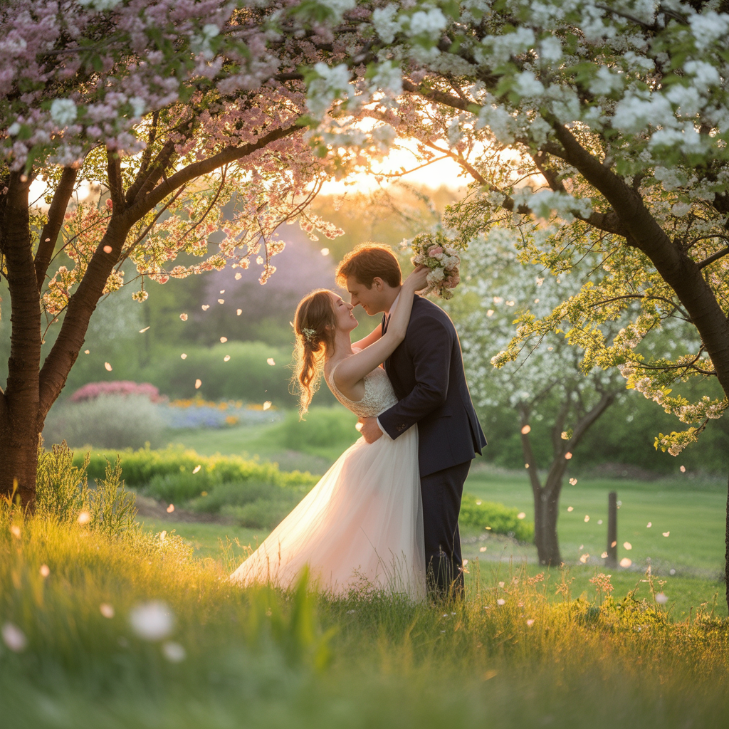 Blossoms and Lace Romantic Bridal Attire for Spring
