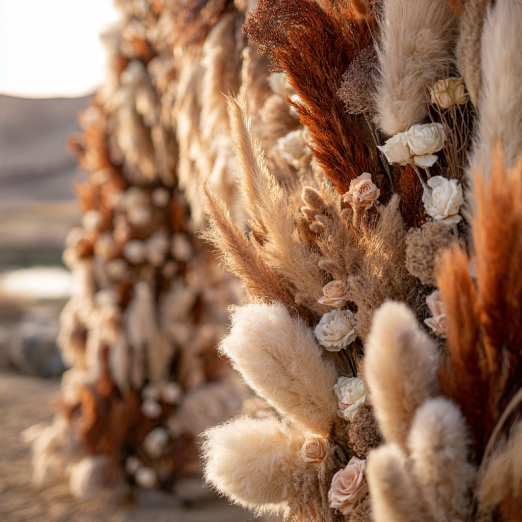 Bohemian Dried Flower Wedding Wall