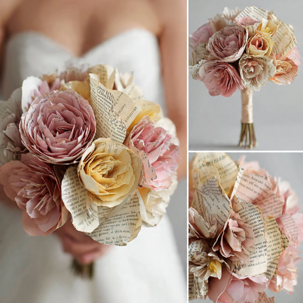 Book Page Bouquets for Literary Romance