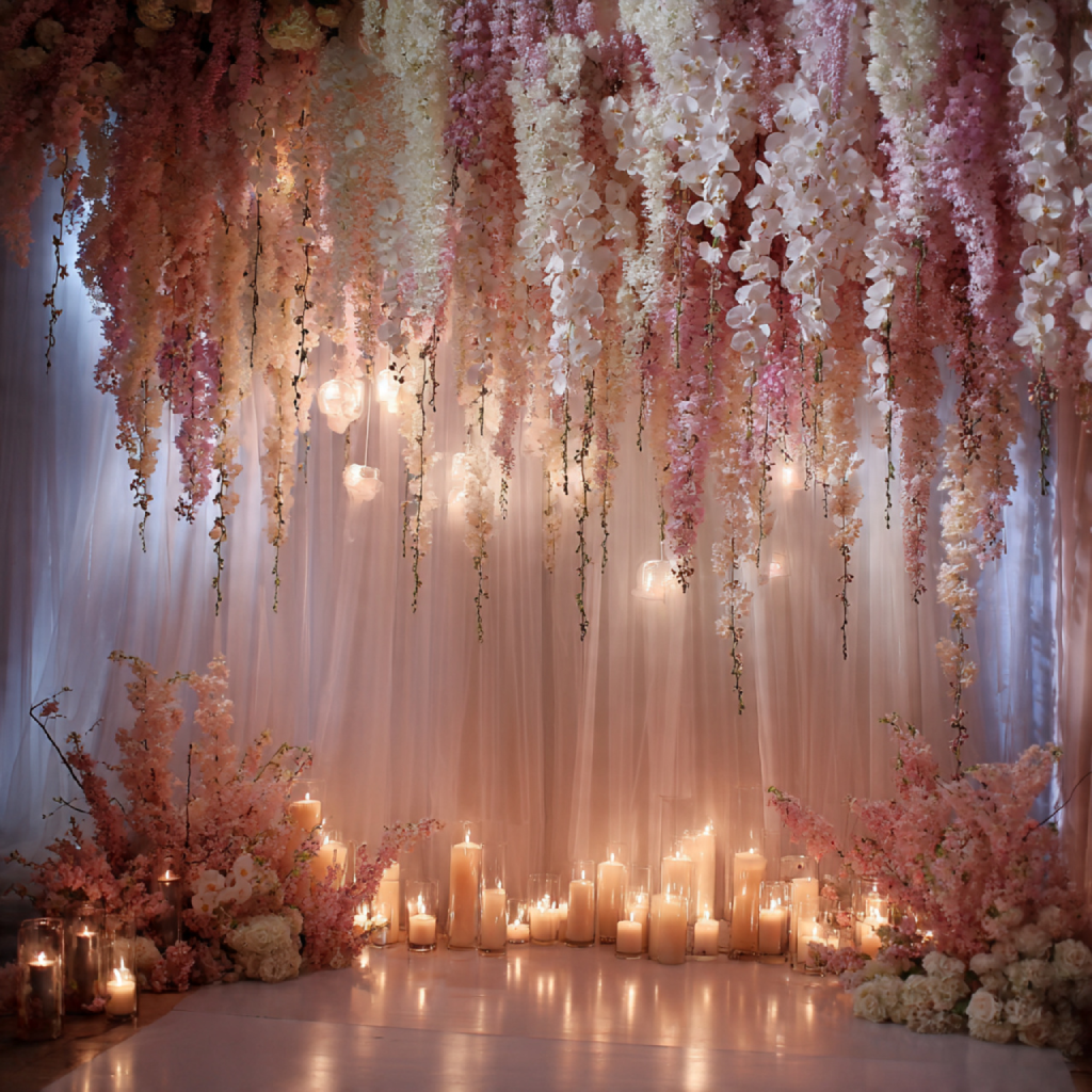 Cascading Waterfall Floral Wall