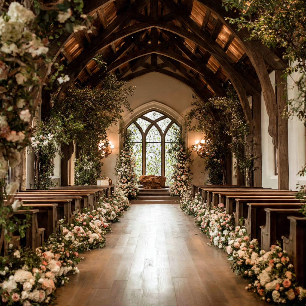Chapel Ceremonies Surrounded by Blooms