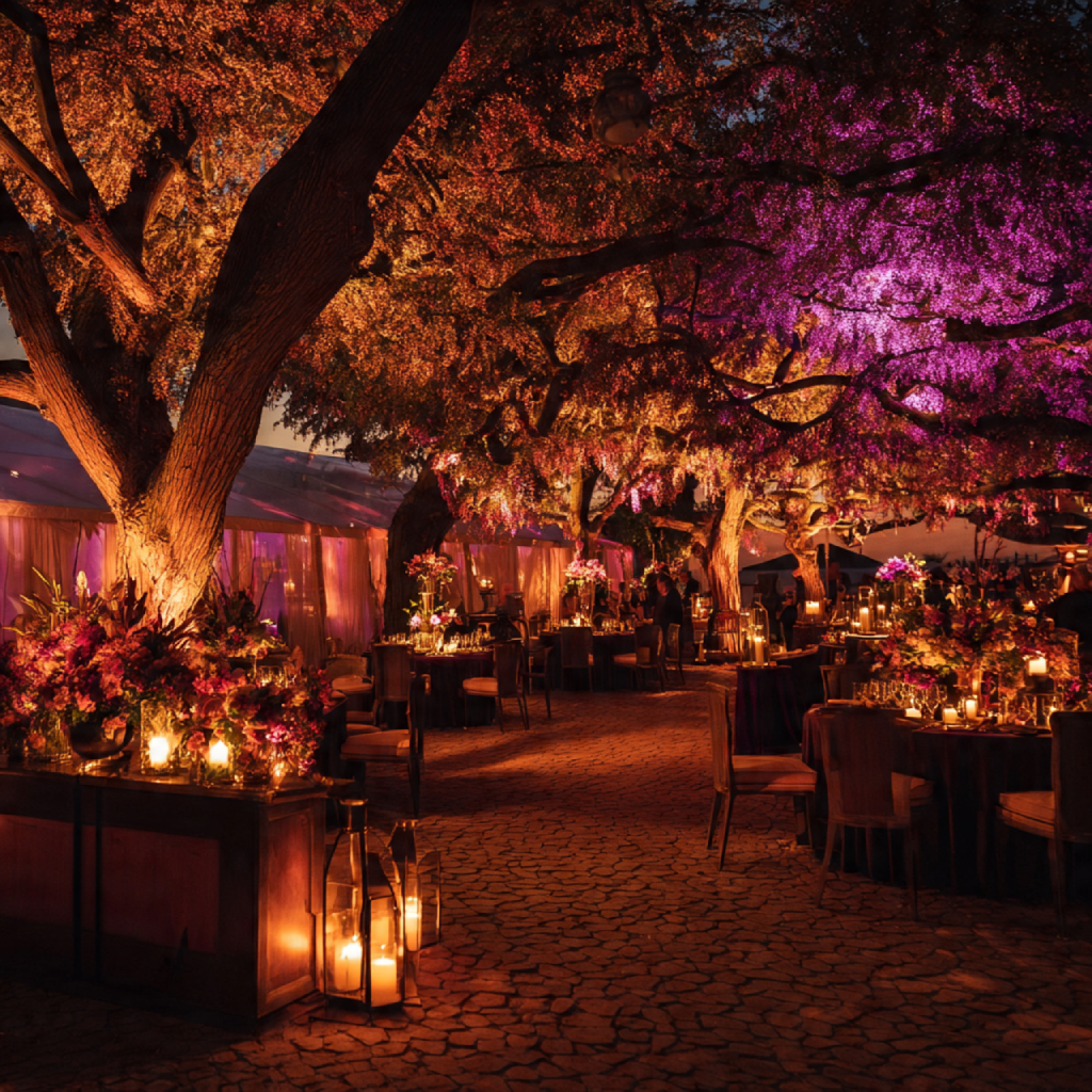 Colored Uplighting for Dramatic Effect