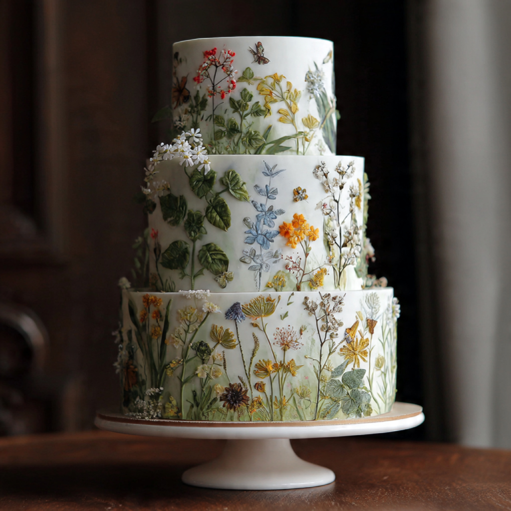 Design a Botanical-Inspired Wedding Cake