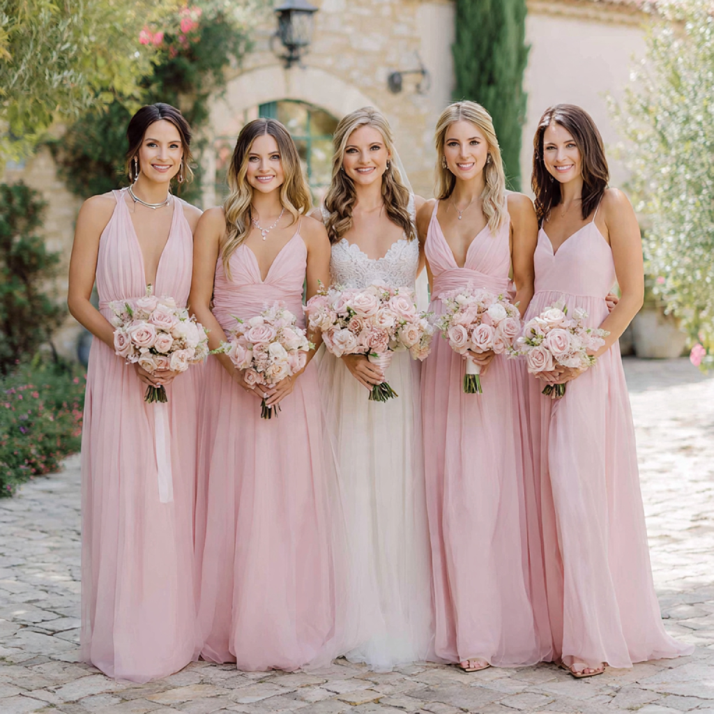 18 Romantic Dusty Pink Wedding Ideas for an Elegant Celebration 2 Dusty Pink Bridesmaid Dresses