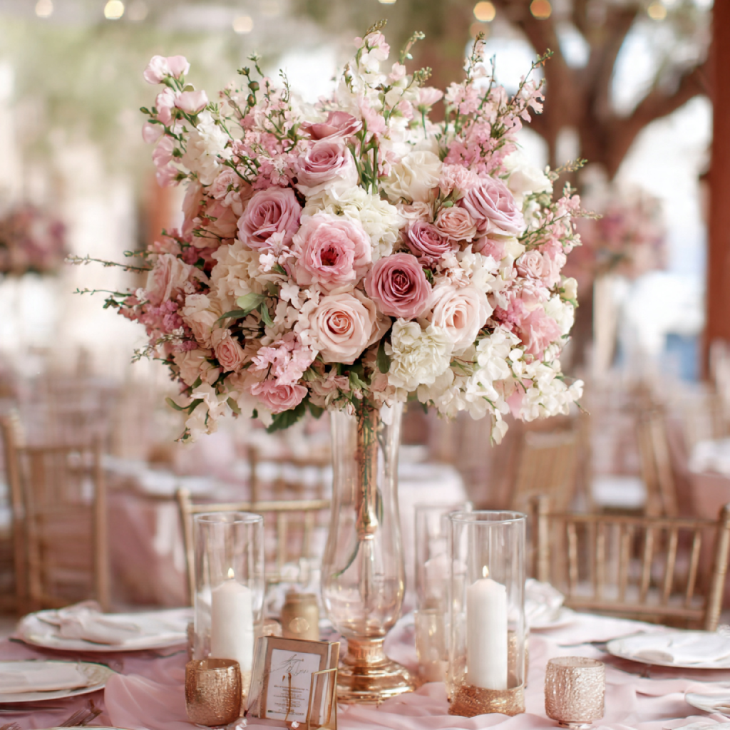 18 Romantic Dusty Pink Wedding Ideas for an Elegant Celebration 8 Dusty Pink Wedding Centerpieces