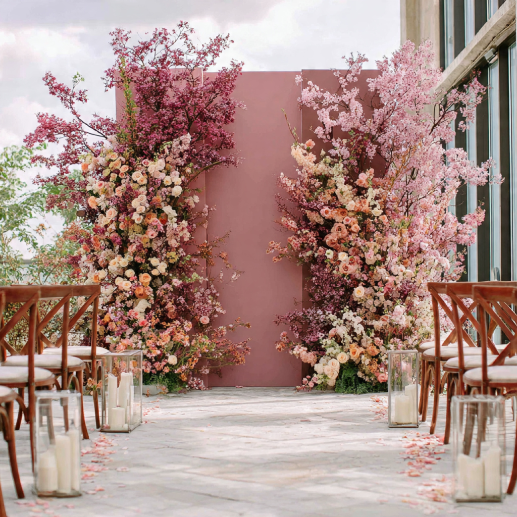 18 Romantic Dusty Pink Wedding Ideas for an Elegant Celebration 11 Dusty Pink Wedding Ideas Ceremony Backdrops