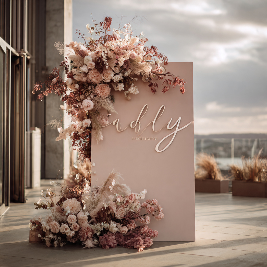 18 Romantic Dusty Pink Wedding Ideas for an Elegant Celebration 9 Dusty Pink Wedding Signage