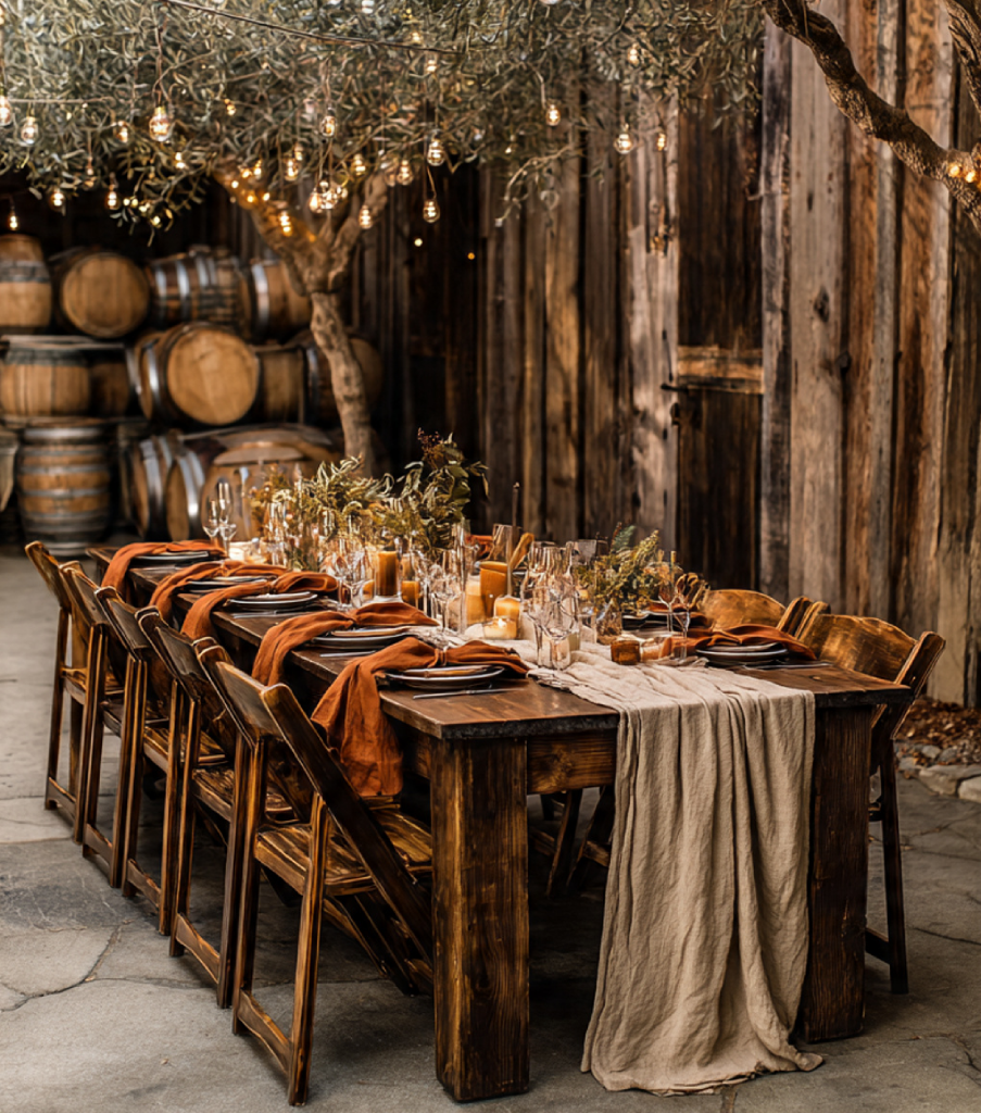 Earthy Tones for Rustic Venues