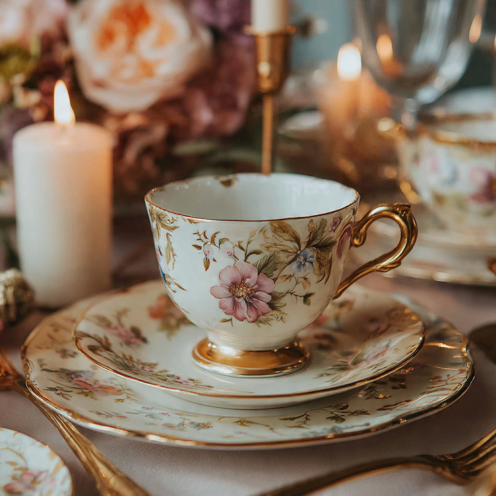 20 How to Plan a Charming Tea Party Bridal Shower 3 Elegant Teacup and Saucer Table Setting