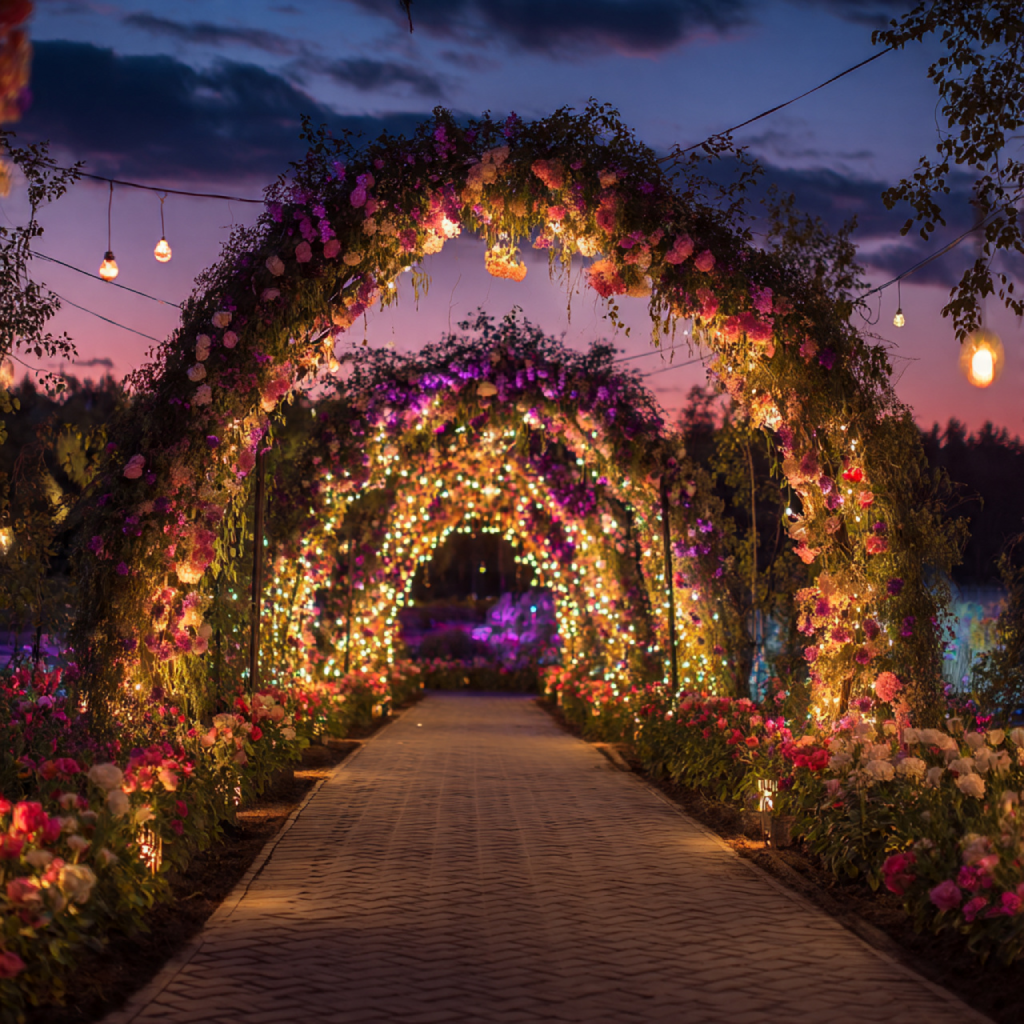 Glowing Path Arches with Florals
