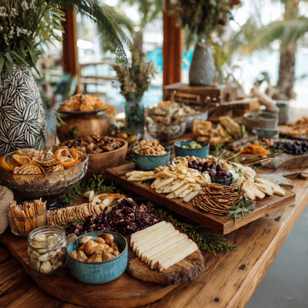 Grazing Tables with Coastal and Tropical Elements