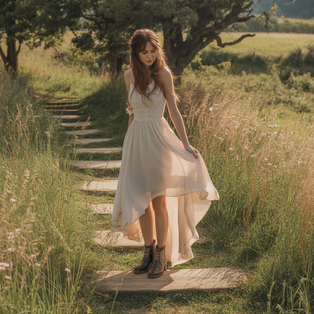 High-Low Hem or Tea-Length for Rustic Outdoor Ease