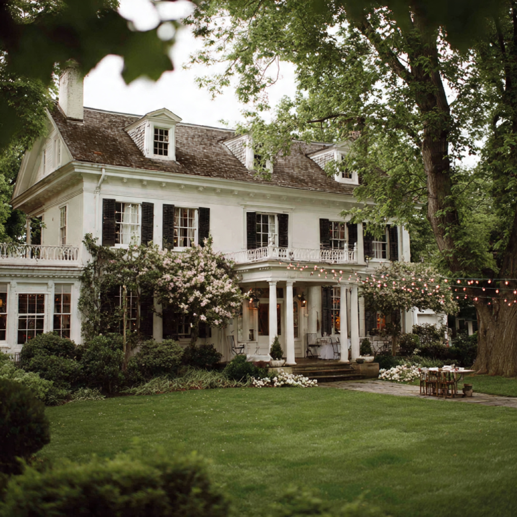 16 Elegant Spring Wedding Venue Ideas for Every Couple’s Style 3 Historic Manor House with Terrace Overlooking Lawn