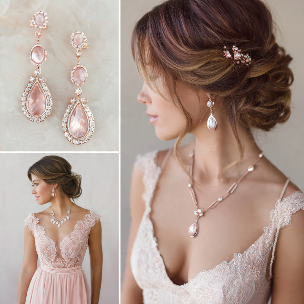 18 Romantic Dusty Pink Wedding Ideas for an Elegant Celebration 16 Jewelry Dusty Pink Wedding Ideas