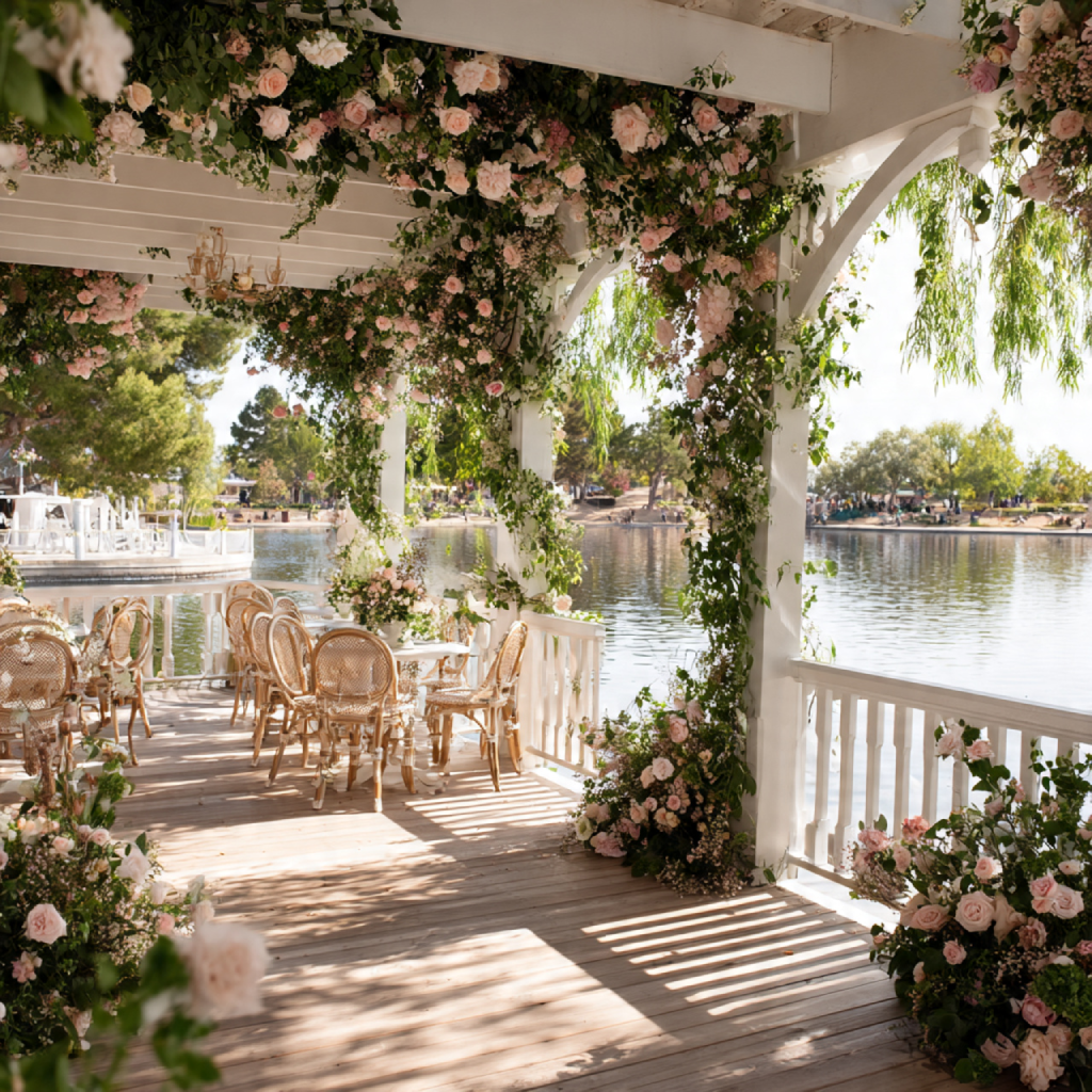 16 Elegant Spring Wedding Venue Ideas for Every Couple’s Style 9 Lakeside Pavilion or Waterfront Garden Setting