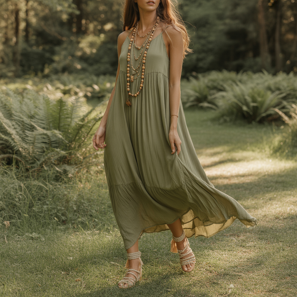 Moss Green Boho Muse