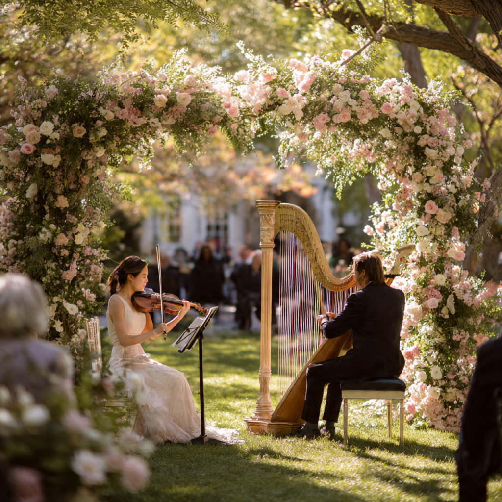 Musical Ambiance with Harp and Violin