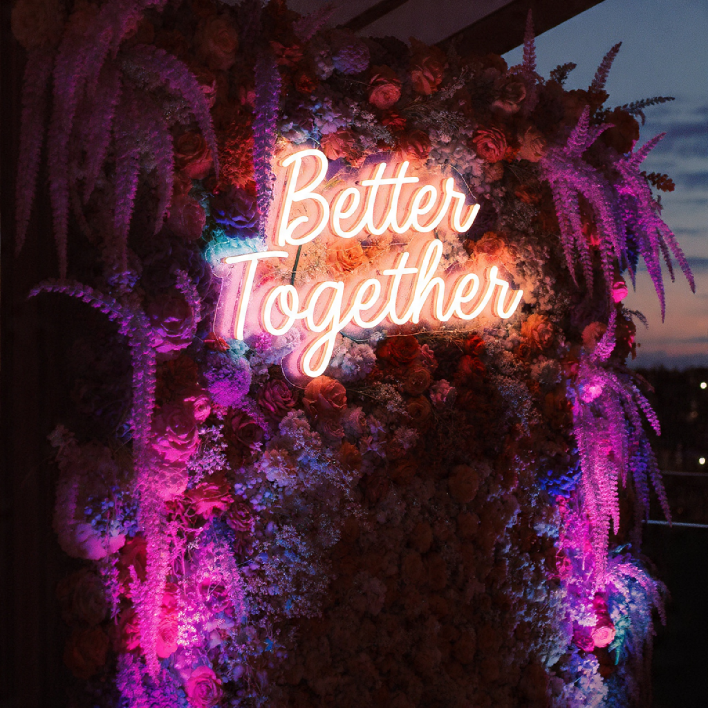 Personalized Neon Sign Floral Wall