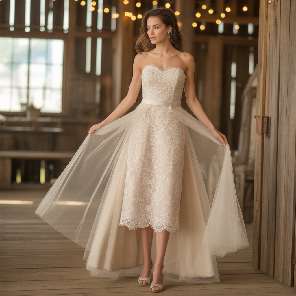 Removable Overskirt or Cape for a Versatile Rustic Look