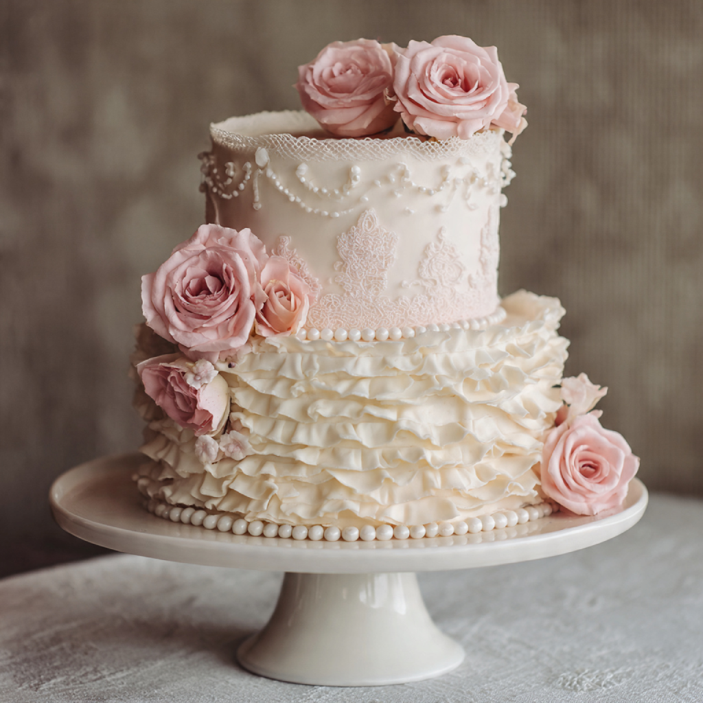 Rustic Small Wedding Cakes with Fresh Fruit