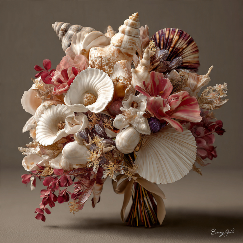 Seashell Bouquets for Coastal Romance