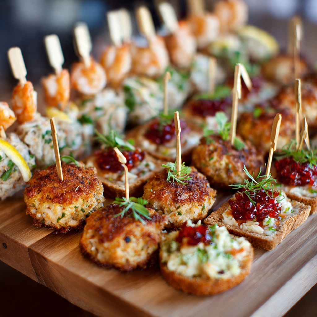 Small Bites and Passed Hors d’Oeuvres During Cocktail Hour