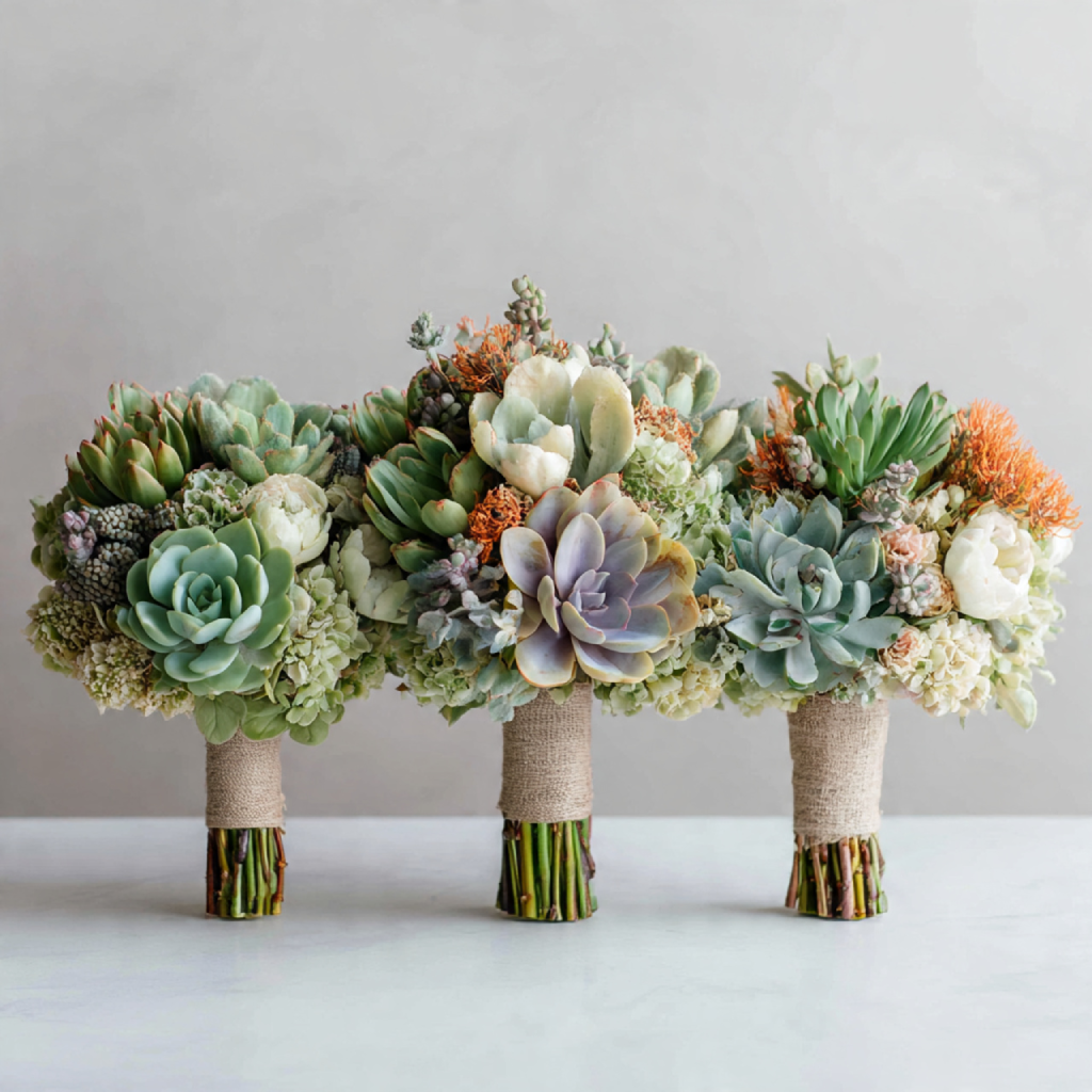 Succulent Bouquets for Modern Minimalism