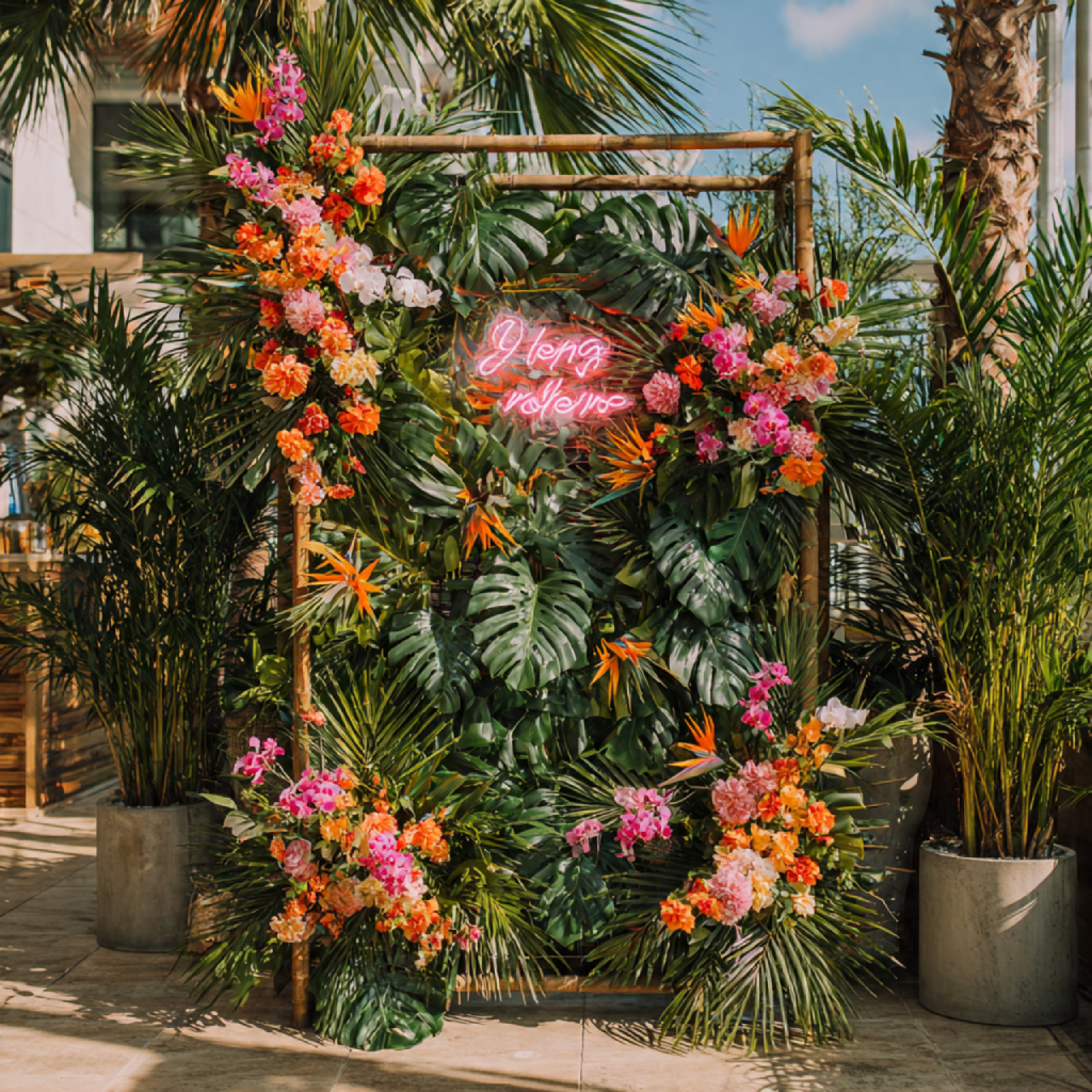 Tropical Paradise Wedding Flower Wall