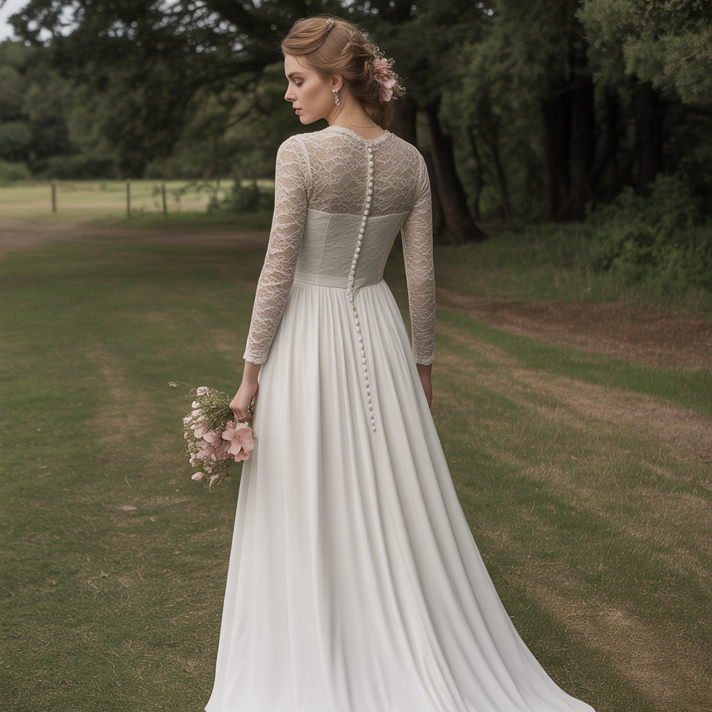 Vintage Lace with Long Sleeves and Button-Back Details