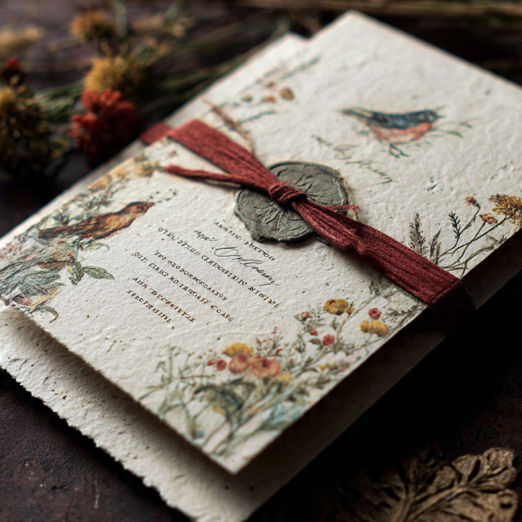 Whimsical Charm Nature-Inspired Wedding Invitations