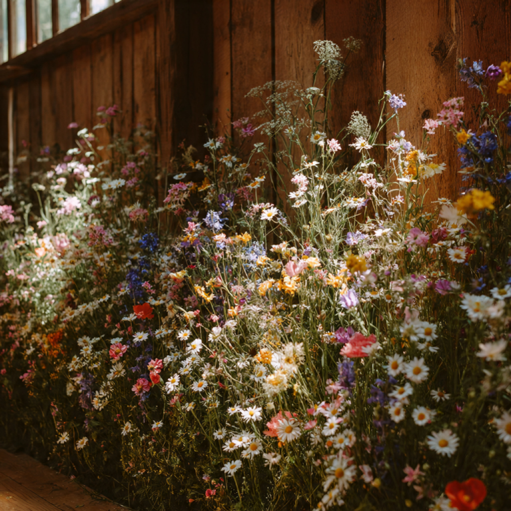 Wildflower-Inspired Wedding Flower Wall