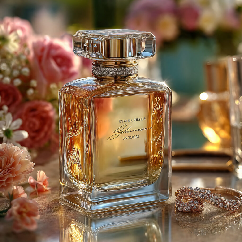 a bottle of luxury perfume on a