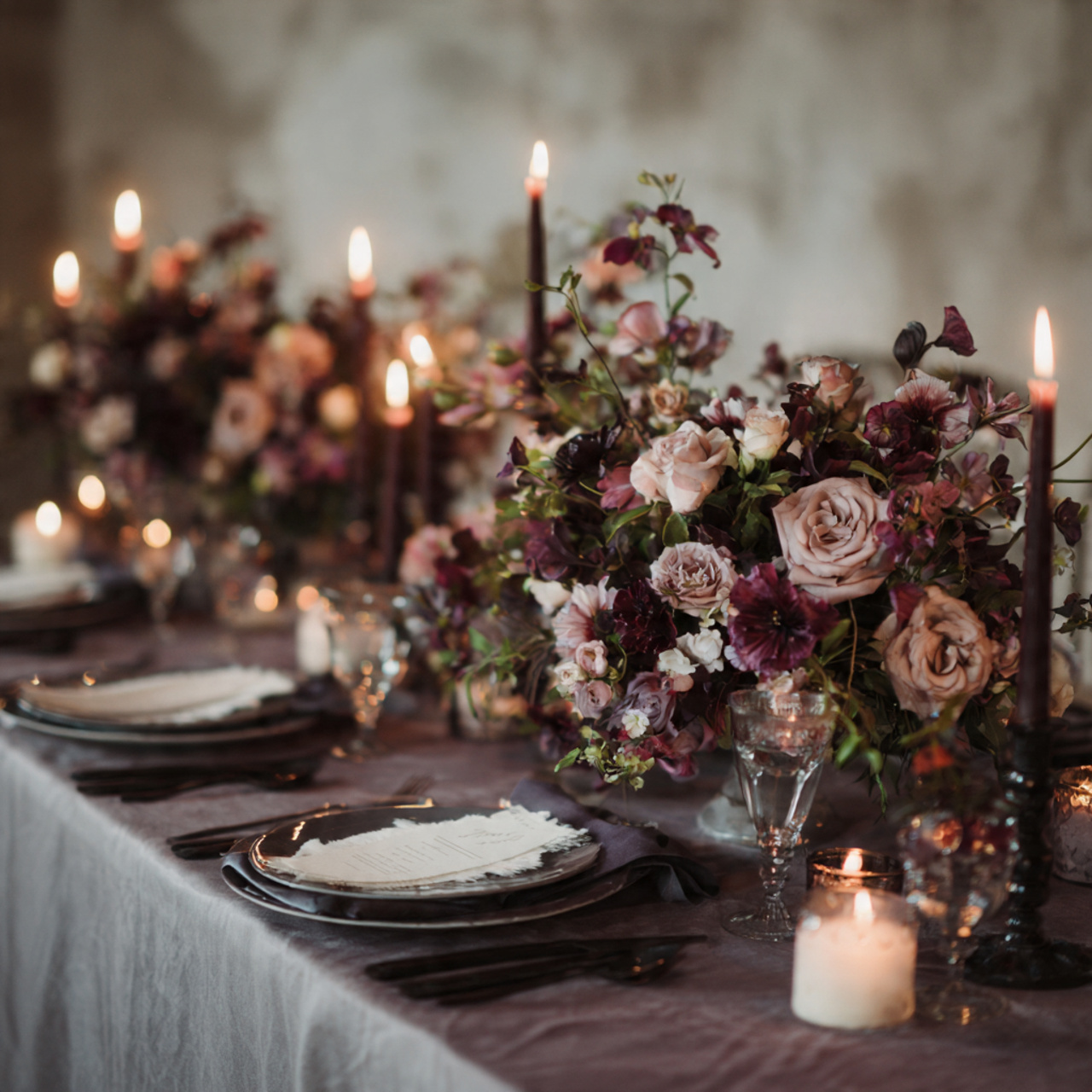 Deep Plum and Blush November Wedding Colors