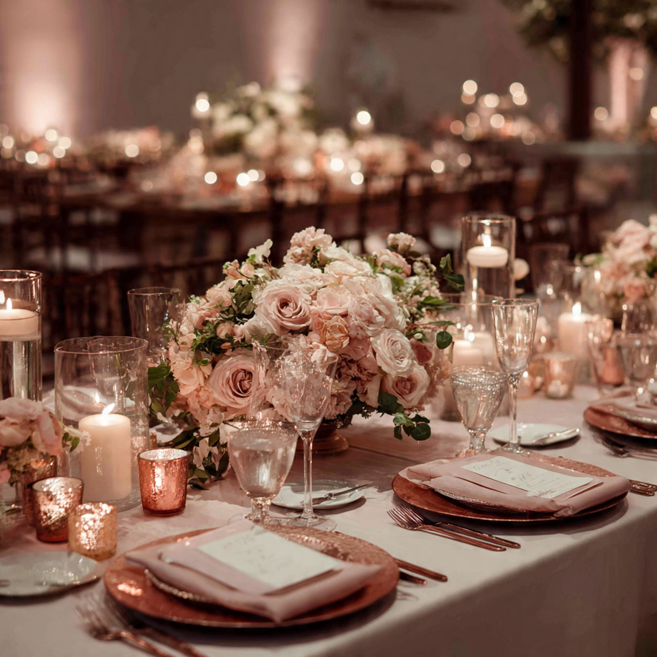Dusty Rose and Copper Accents