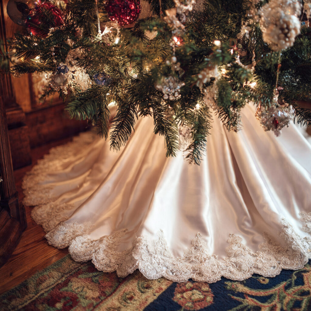 Make a Lace Christmas Tree Skirt