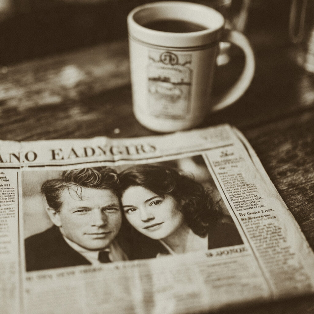 a close up shot of a newspaper engagement