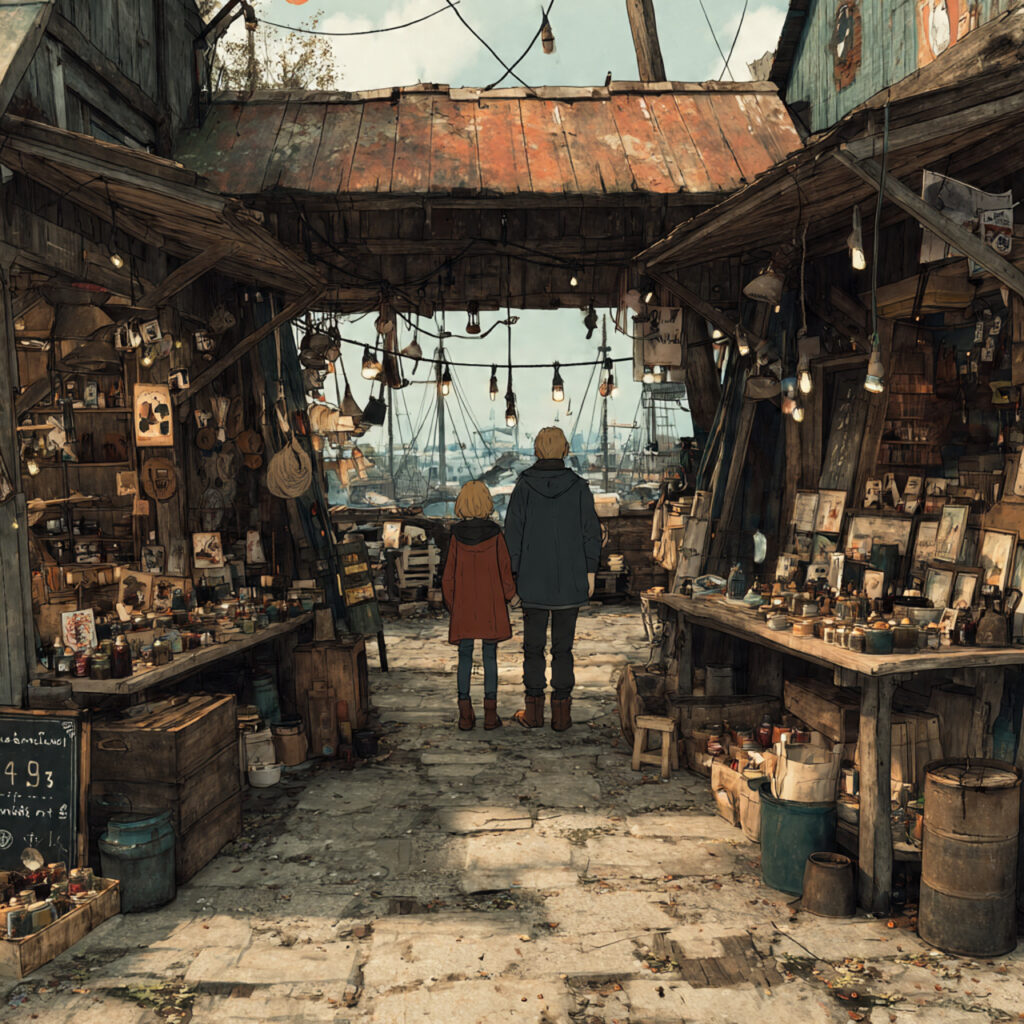 a couple exploring an artisan market with