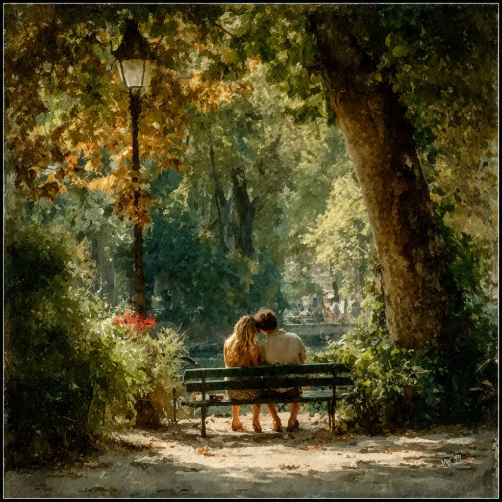 a couple sharing ice cream on a