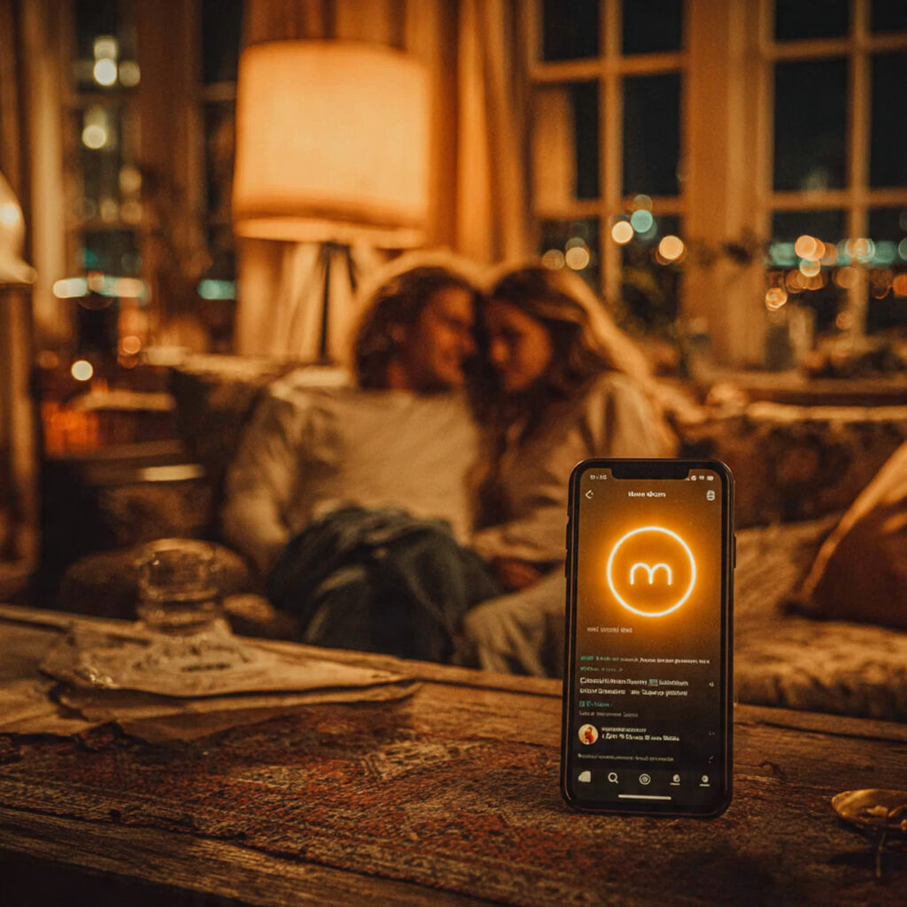 a cozy candid photo of a couple